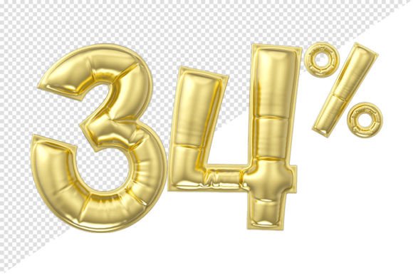34% Off: Gold Glossy Number Balloon