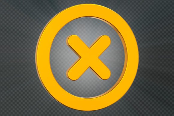 3D Rejected Sign & Cross Check Mark