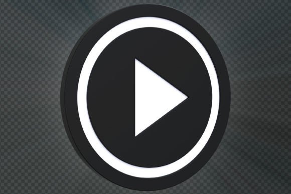 Evaluating the Glossy Play Button Sign 3D Render for Digital Design