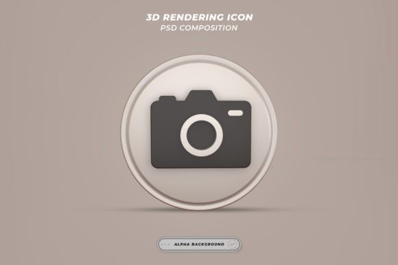Glossy 3D Camera Icons for Modern Design