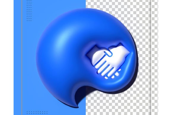 Handshake Icon in 3D Rendering