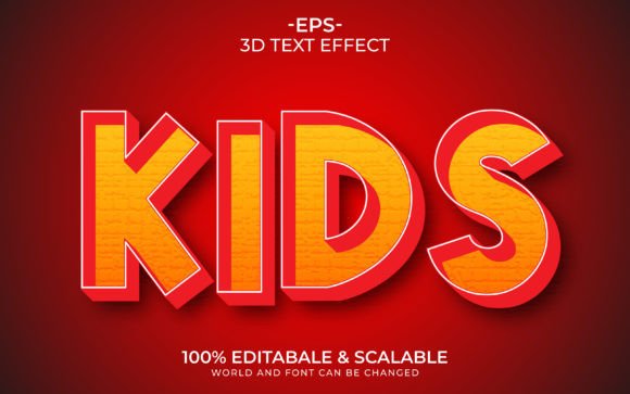 Kids 3D Text Effect Template Guide