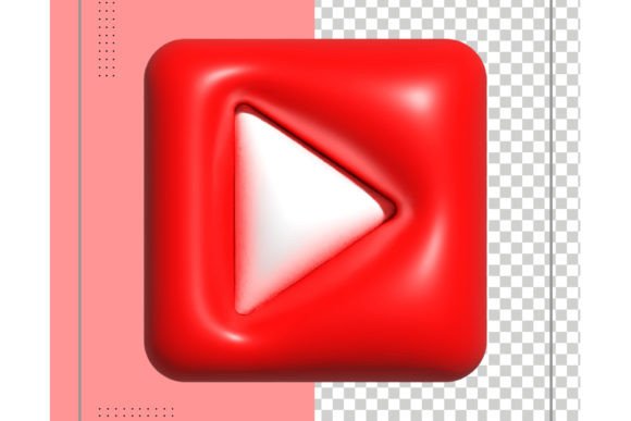 Player Concept Button in 3D Rendering