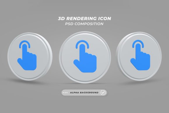 Touch or Click Icon Concept 3d Render: Elevating Digital Interfaces with High-Resolution Visuals