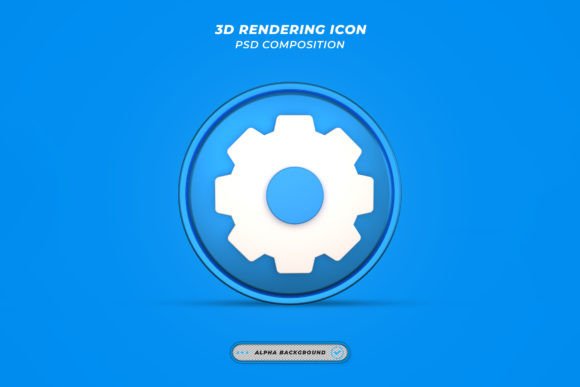 Unique 3D Setting Icon: Simple Model Guide